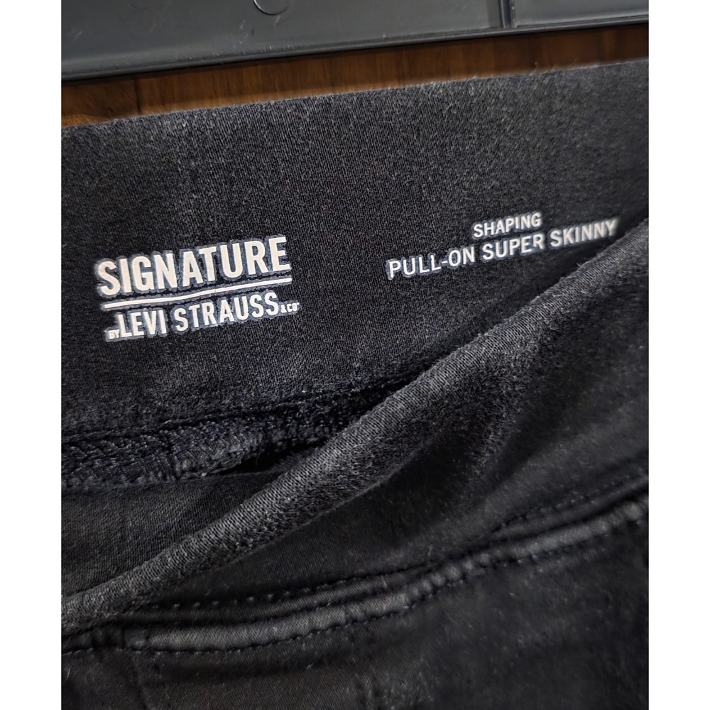Signature By Levi Strauss & Co. Shaping Super Skinny Jeans Womens 14 Black - Picture 3 of 6